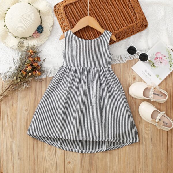 3-10Y Striped Sleeveless Dress Wholesale Kids Boutique Clothing KDV493749
