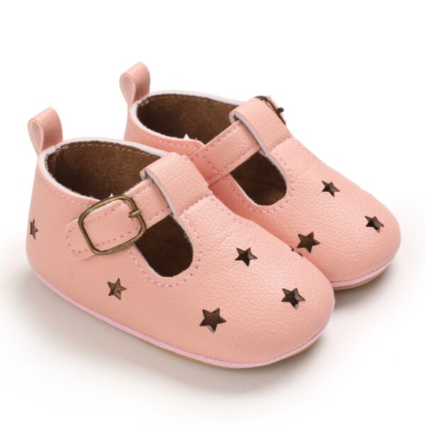 3-18M Baby Girl & Boy Solid Color Stars Hollow Out Velcro Toddler Shoes Wholesale Baby Clothes Suppliers KSHOV591842