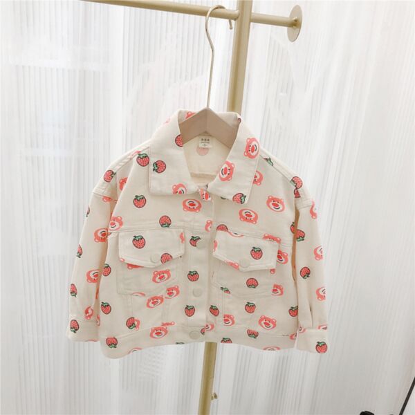 9M-6Y Toddler Girls Cartoon Strawberry Jackets Wholesale Girls Fashion Clothes KCV388755