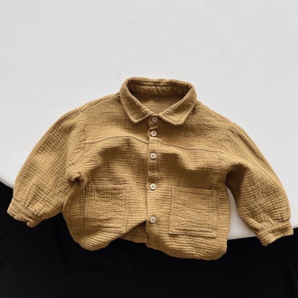 9M-6Y Solid Color Knitwear Long Sleeve Shirt Wholesale Kids Boutique Clothing KCV493482