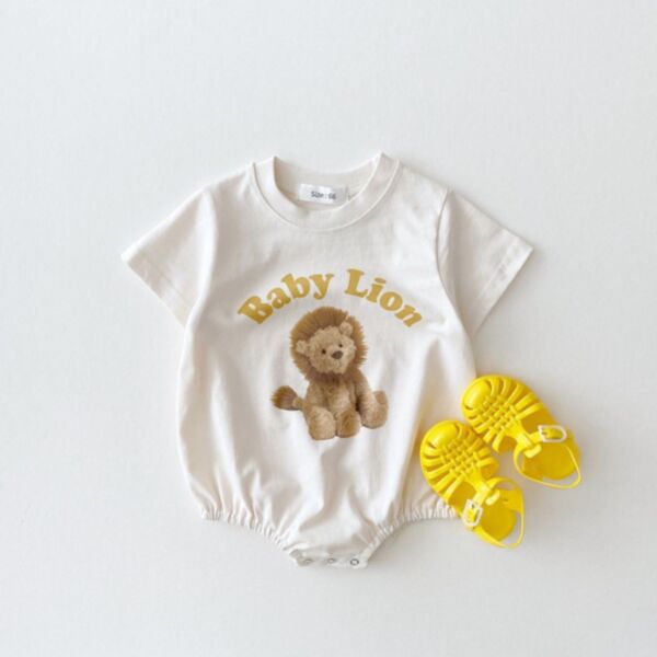 0-12M Animal Cartoon Print Short Sleeve Romper Baby Wholesale Clothing KJV493453
