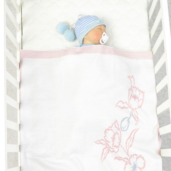 Newborn Unisex Baby Flower Print Knitted Blankets Wholesale Accessories Vendors KCLV385119011