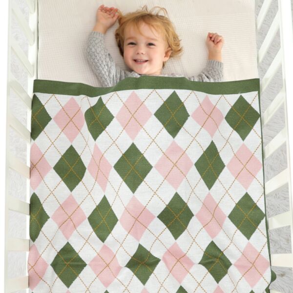 Newborn Contrast Plaid Baby Knitting Blankets Wholesale Baby Boutique Clothing KCLV385119009