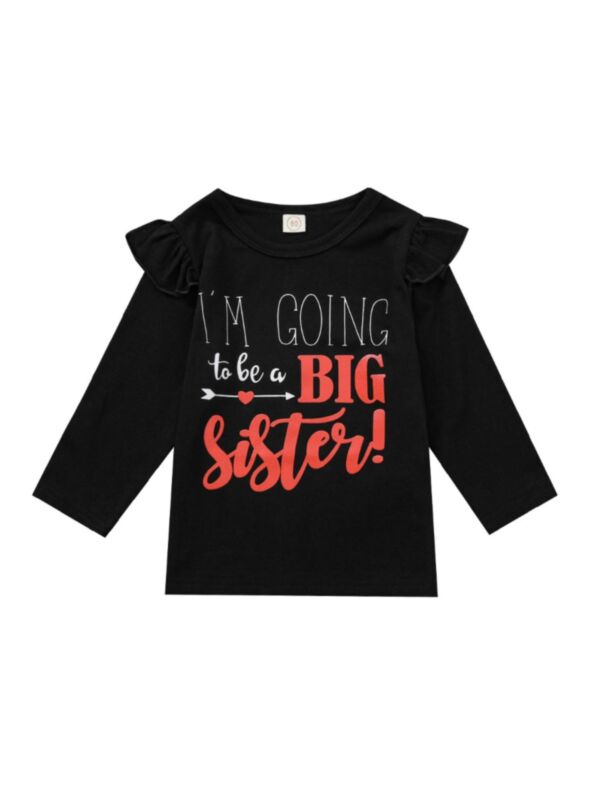 I'm Going To Be A Big Sister Flutter Sleeve Top