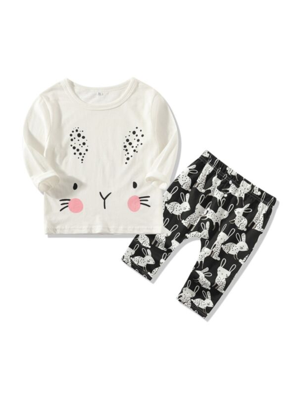 2 Pieces Baby Girl Bunny Set T-shirt With Pants 