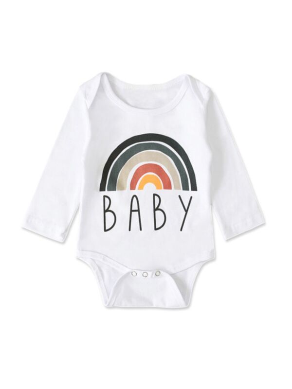 Baby Rainbow Long Sleeve Bodysuit Baby Rompers Wholesale 210105629