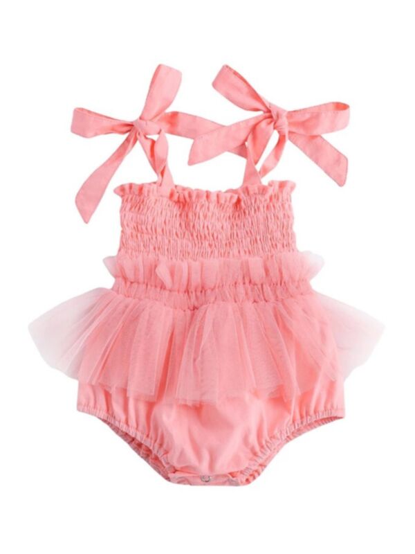 Baby Girl One Piece Mesh Cami Swimwear