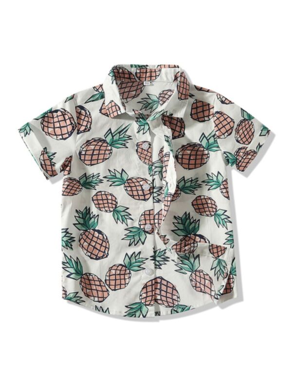 Baby Boy Hawaii Pineapple Print Shirt