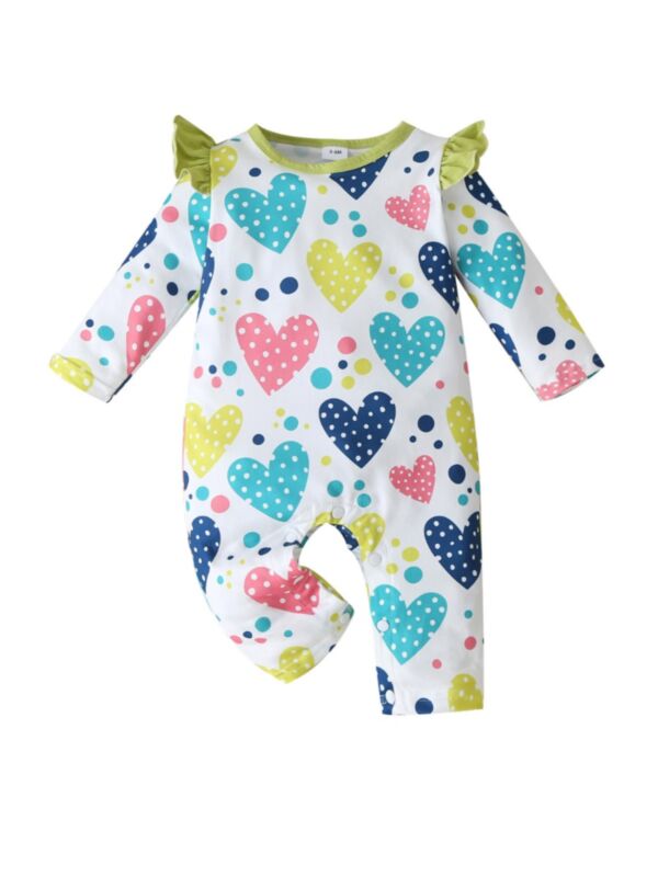 Baby Girl Colorful Love Heart Jumpsuit