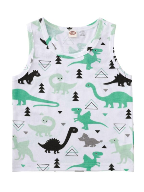 Toddler Boy Allover Dinosaur Print Tank Top
