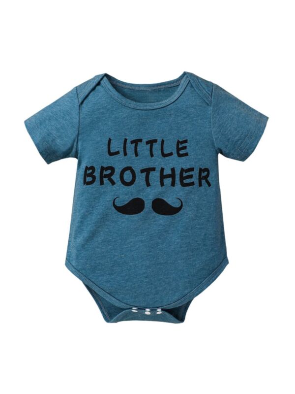 Moustache Little Brother Print Baby Bodysuit