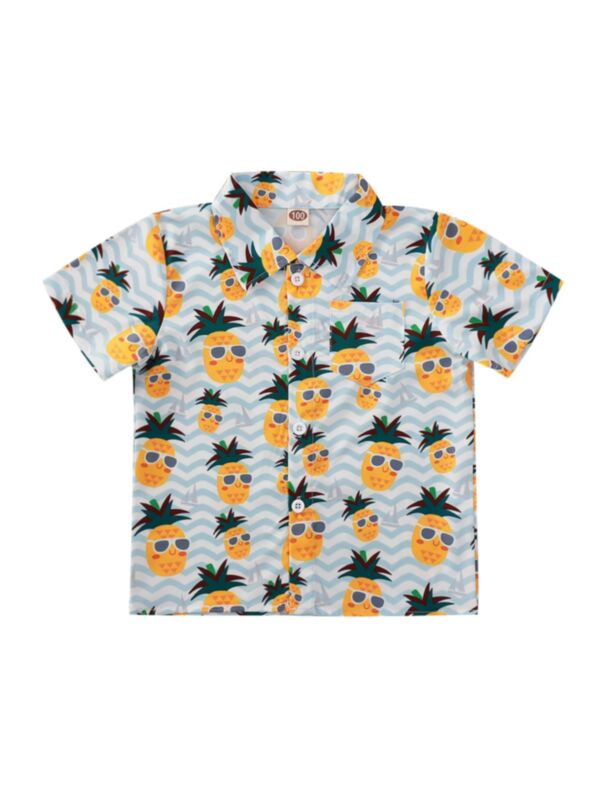 Kid Boy Haiwaii Pineapple Wave Shirt
