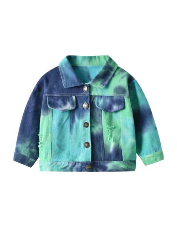 Kid Tie Dye Denim Jacket Wholesale Girls Clothes 210119430
