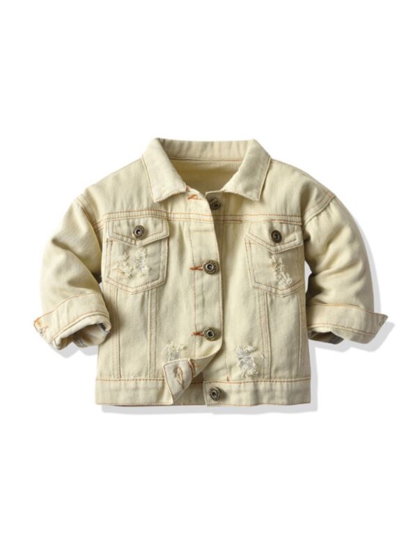 Baby Kid Plain Ripped Jacket