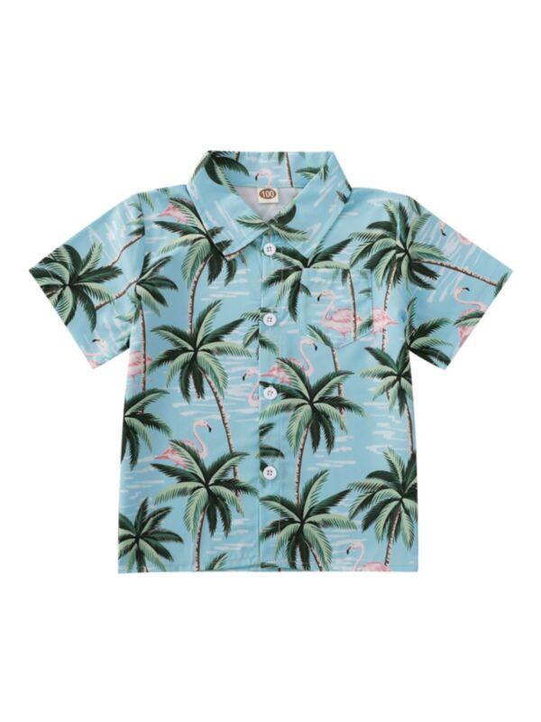 Coconut Tree Print Kid Boy Shirt