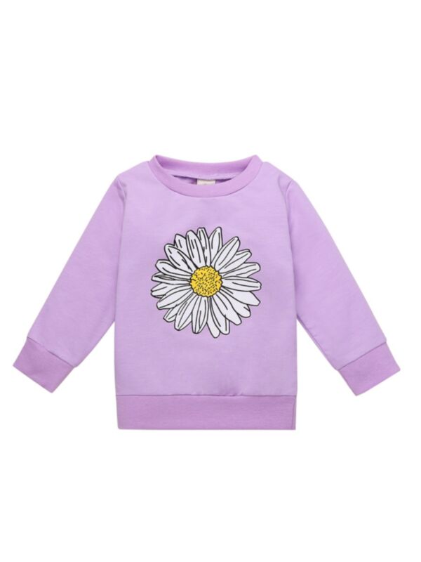 Toddler Girl Daisy Print Sweatshirt