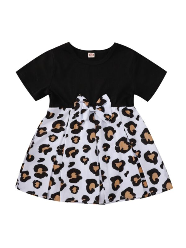 Baby Toddler Girl Leopard Bow Dress