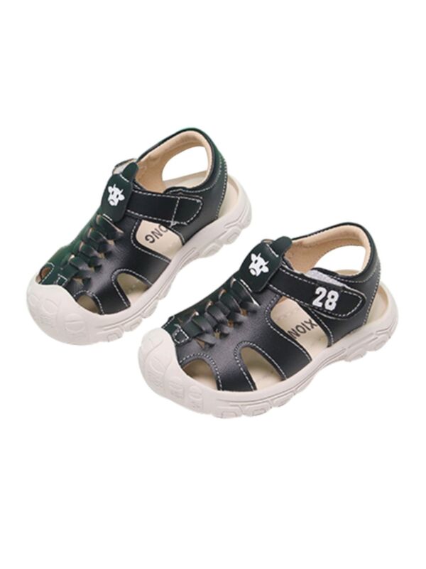 Closed-Toe Letter Cow Print Sandals For Baby Toddlers