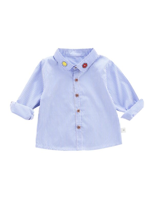 Toddler Flower & Sun Pattern Stripe Shirt