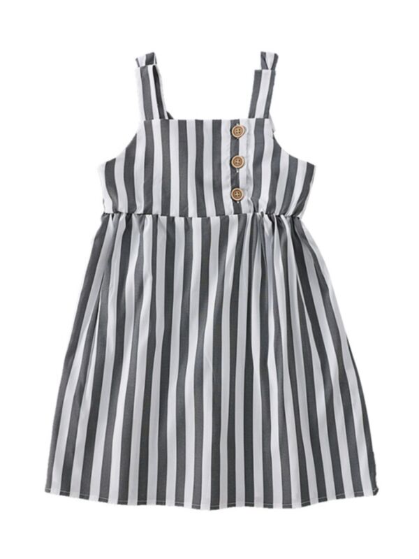 Kid Girl Stripe Print Cami Dress