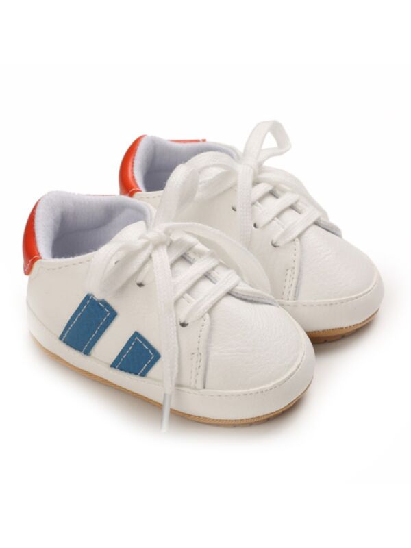 Baby Stripe Crib Soft Sole PU Shoes