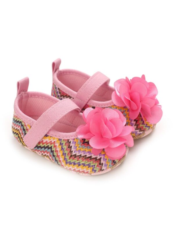 Baby Girl Flower Boho Crib Shoes