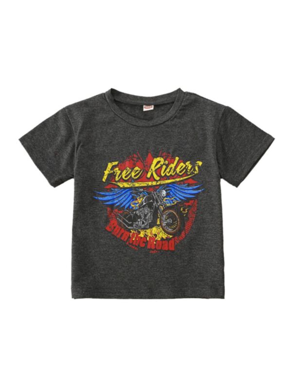 Free Rides Moto Print Kid Boy T-shirt 210227462