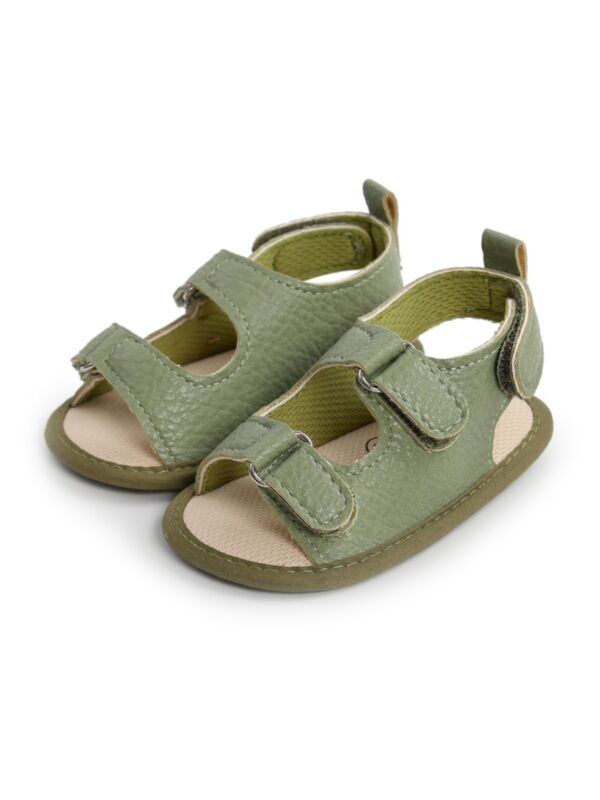 Baby Open Toe Velcro Solid Color Sandals