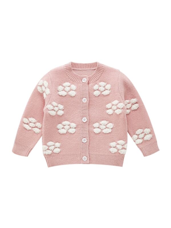 Baby Girl Snowflake Pattern Knitted Cardigan