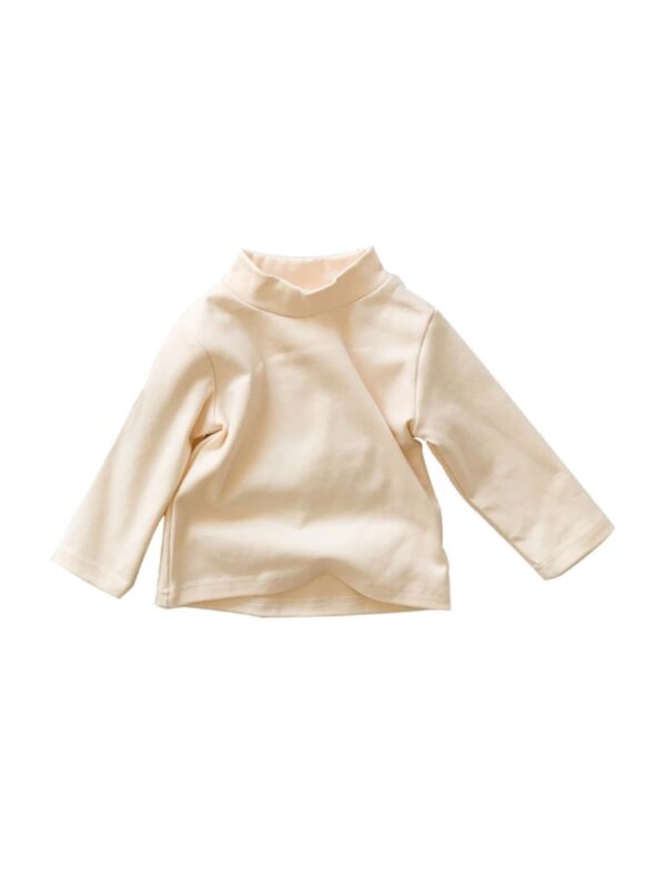 Turtle Neck Solid Color Top For Baby 
