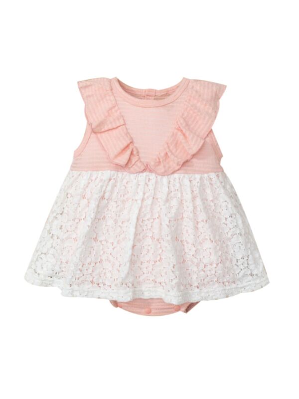 Baby Girl Ruffled Detail Bodysuit Dress