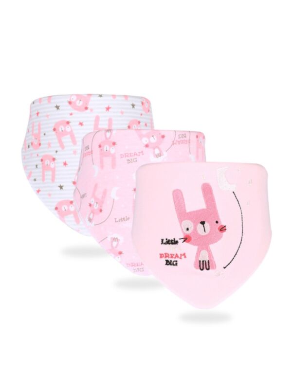 3-Pack Baby Unisex Animal & Cartoon Pattern Bib