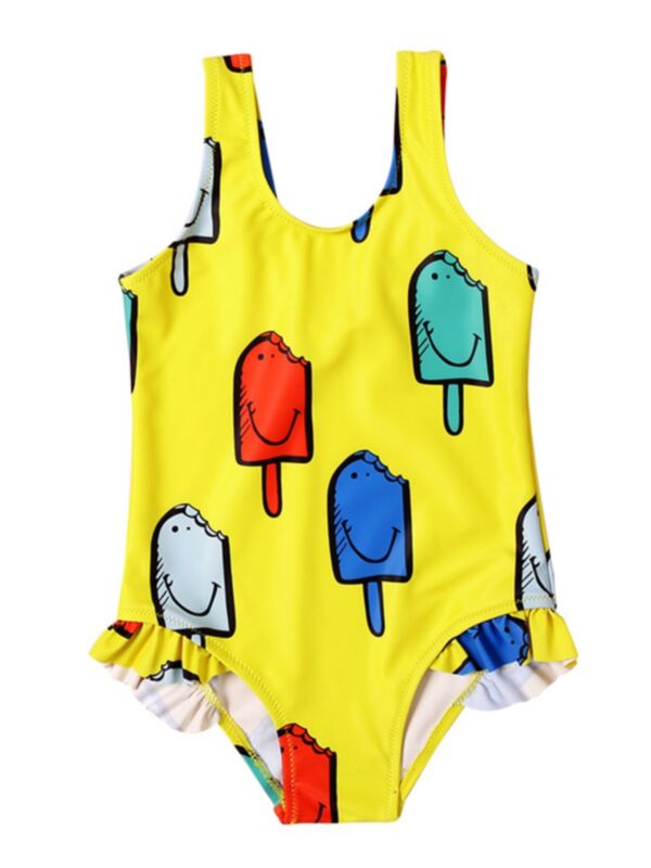 Popsicle Pattern Girl One Piece Tank Swimsuits