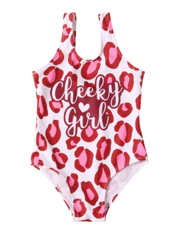 One Piece Leopard Cheeky Girl Swimsuits