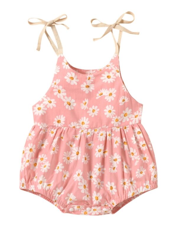 Baby Girl Cami Bodysuit With Daisy Pattern 