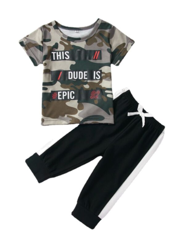 2 Pieces Baby Boy Camo Set This Dude Is Epic Top And Pants