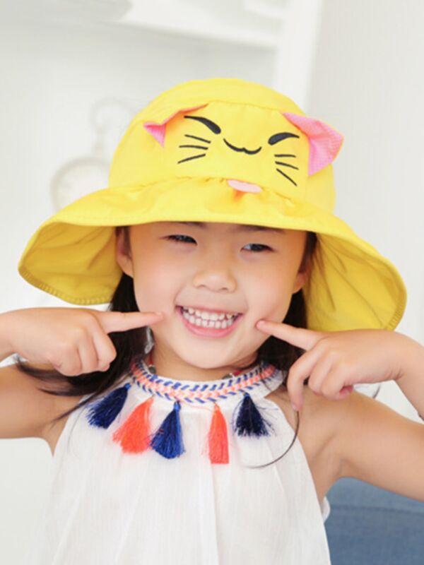 Girl Cat Pattern Bucket Hat