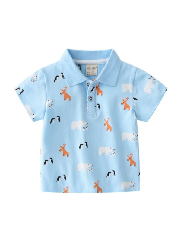 Sumer Animal Print Kid Boy Polo Shirt