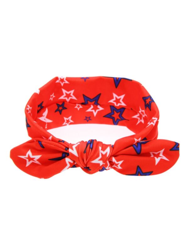 Baby Flag Day Bow Knot Print Headband