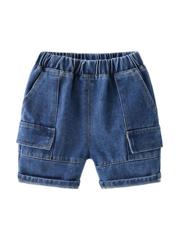 Elastic Waist Boy Denim Shorts