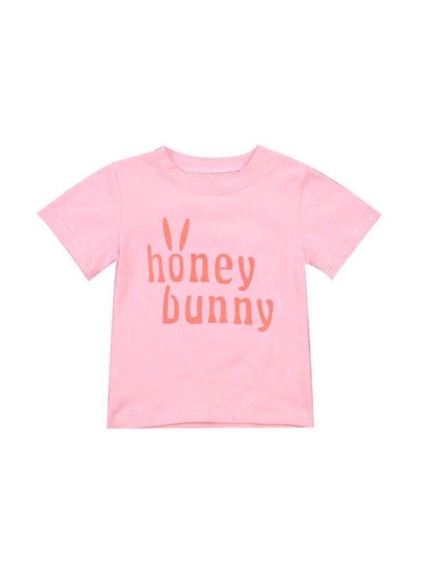 Baby Toddler Kid Girl Honey Bunny Print T-shirt