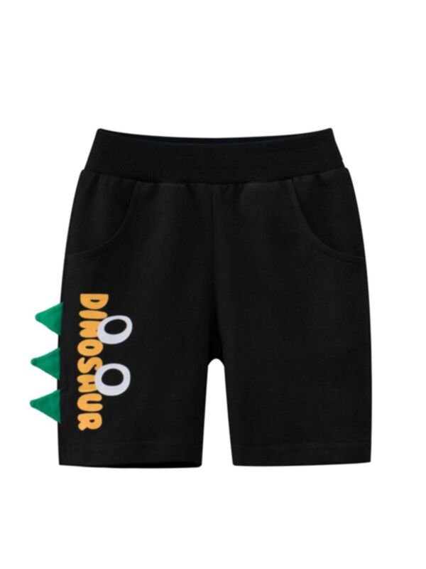 Boy DINOSAUR Print Shorts In Black
