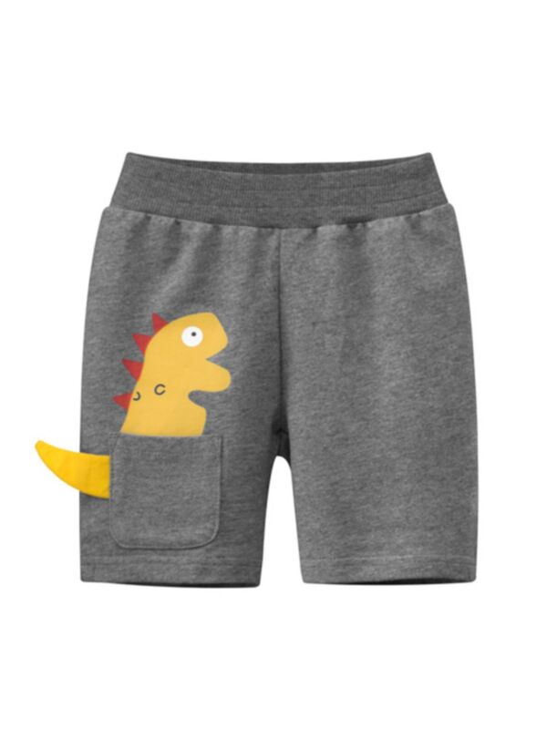 Dinosaur Pattern Casual Shorts For Little Boy
