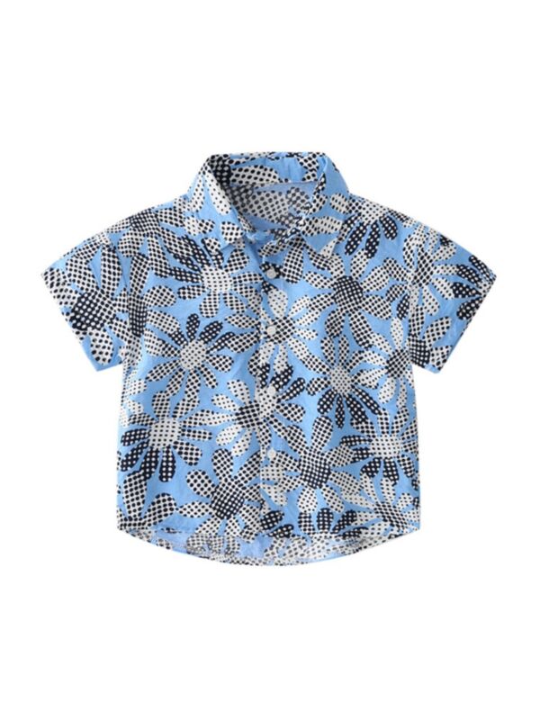Leaves Or Flower Graphic Shirt For Little Boy