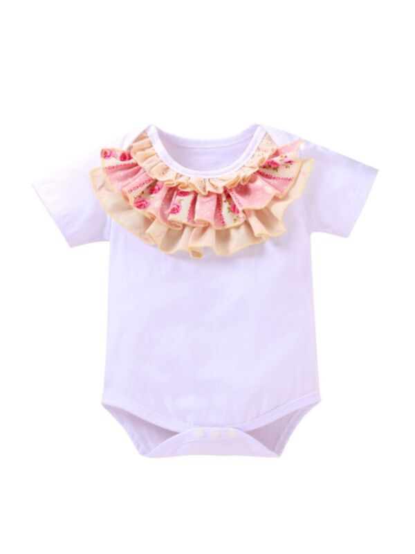 Infant Girl Ruffle Trim Bodysuit