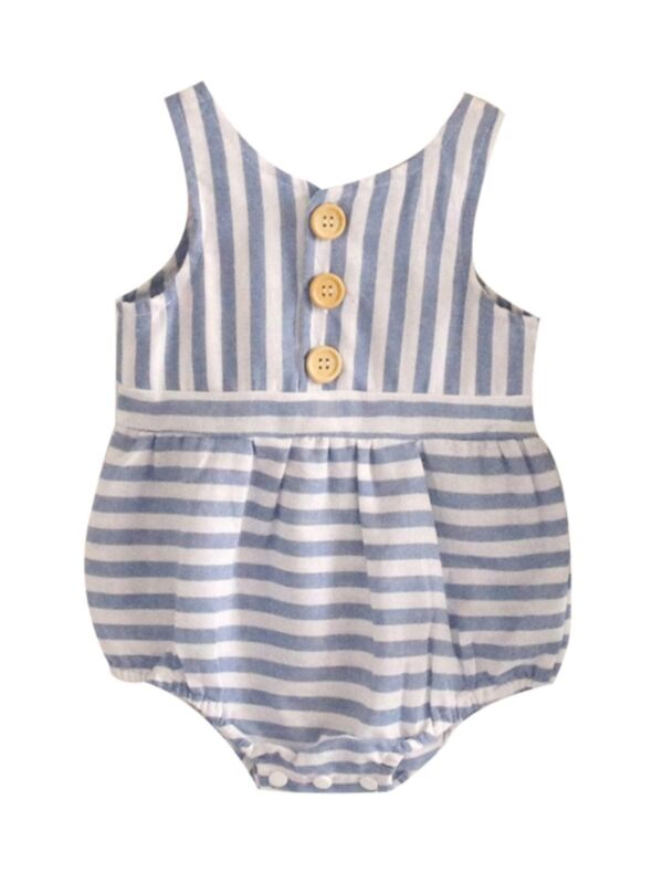 Infant Girl Sleeveless Stripe Pattern Bodysuit