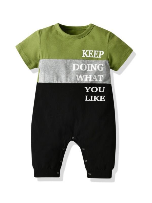 Keep Doing What You Like Color Blocking Baby Jumpsuit