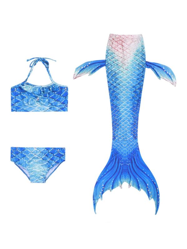 Kid Girl Mermaid Tail Swimwear Set