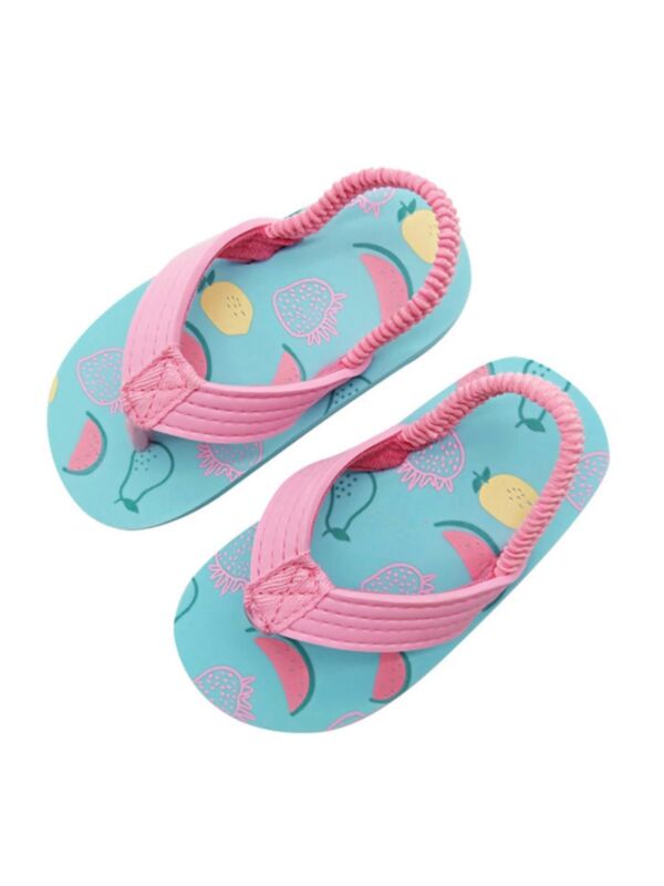 Toddler Girls Fruit Print Slippers Beach Shoes