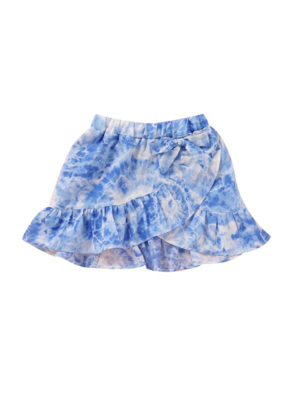 Kid Girl Tie Dye Irregular Hem Skirt